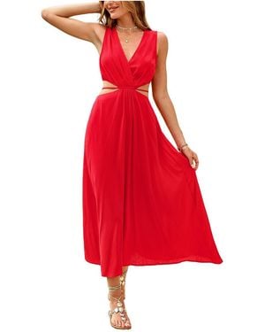CUPSHE Beachside Reception Maxi Beach Dress - Red