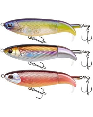 Gnuadz Top Water Plopper Fishing Lure Bkk Hooks Surface Wobble Bait - White
