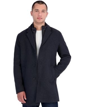 Michael Kors Regular-fit Wool-blend Twill Car Coat - Blue
