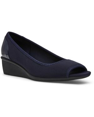 Anne Klein Waylynn Peep-toe Wedge Pumps - Blue