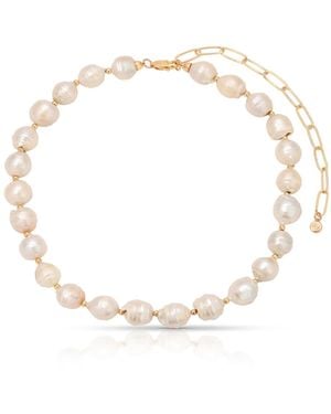Ettika Freshwater Mother Of Pearl Choker Necklace - White