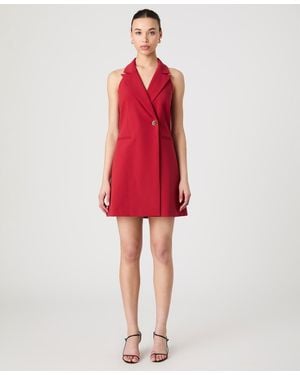French Connection Whisper Halter Neck Blazer Dress - Red