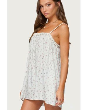 Edikted Patti Floral Mini Dress - White