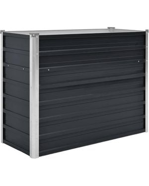 Vidaxl Garden Raised Bed 39.4"x15.7"x30.3" Galvanized Steel - Black