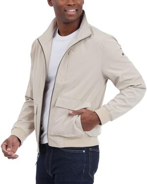 Michael Kors Solid-color Stand-collar Hipster Jacket - Gray