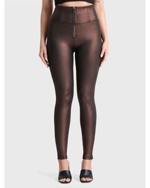 Freddy Metallic High-rise Sculpting Skinny Pants - Brown