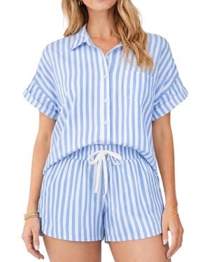 Bishop + Young Bishop + Young Chill Button Front Shirt - Blue