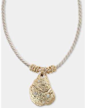 Lonna & Lilly Pave Oyster Shell Pendant Necklace - Metallic