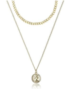 Jessica Simpson Layered Pendant Necklace – Trendy Fashion Jewelry - Metallic