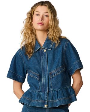 Steve Madden Haezel Collared Denim Jacket - Blue