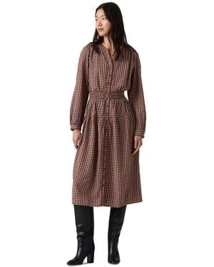 Levi's Clementine Plaid A-line Midi Dress - Black