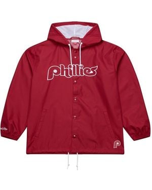 Mitchell & Ness Philadelphia Phillies Full-snap Hooded Coaches Jacket - Red