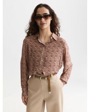 Scotch & Soda Printed Relaxed Fit Tops And Tees - Brown