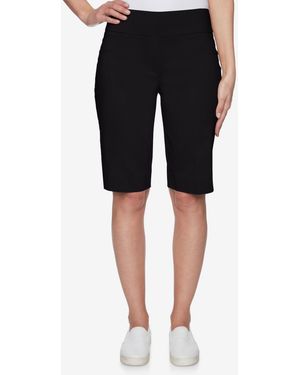 Ruby Rd. Petite Tech Mid-rise Shorts - Black