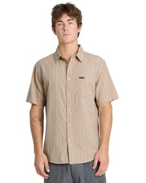 Quiksilver Dobby Stripe Short-sleeve Shirt - Natural