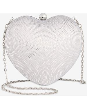 INC International Concepts Heart Minaudier Bag - White