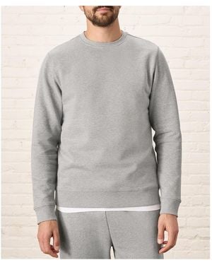 Pact Organic Cotton Cloud Brushed Fleece Crew Sweatshirt - Gray