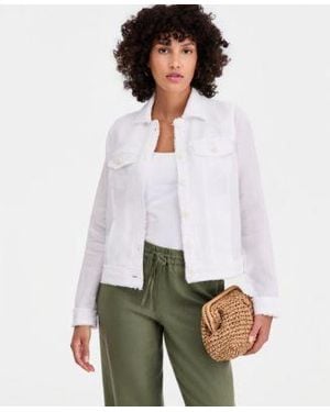 Charter Club 100 Linen Jacket Created For Macys - White