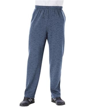 Kingsize Big & Tall Fleece Open-bottom Sweatpants - Blue