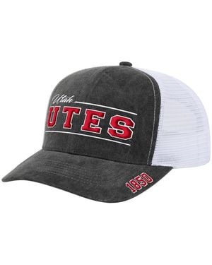 Colosseum Athletics And Gray Utah Utes Billy 2400 Adjustable Trucker Hat