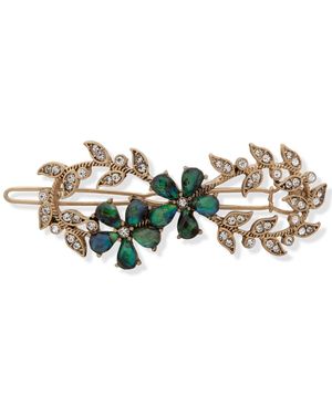 Lonna & Lilly Gold-tone Crystal & Stone Flower Sprig Hair Barrette - Metallic
