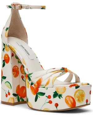Steve Madden Retro Strappy Block Heel Platform Dress Sandals - Multicolor