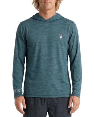 Spyder Classic Heather Hooded Long-sleeve Rashguard - Blue