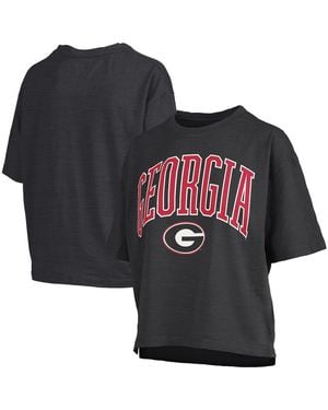 Pressbox Georgia Bulldogs Nelson Arch Over Logo Waist Length Oversized Slub T-shirt - Black