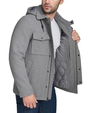 Cole Haan Full-zip Twill Field Jacket - Gray