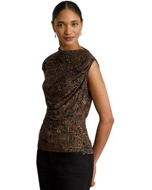 Ralph Lauren Paisley Shirred Top - Black