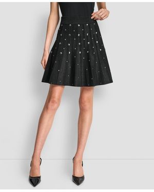 DKNY Studded Sweater Mini Skirt - Black