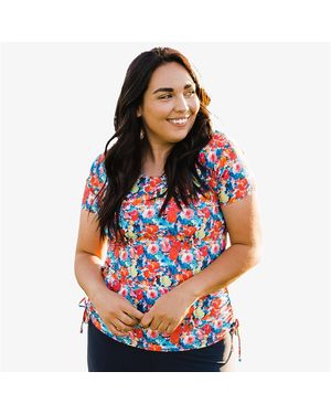 Calypsa Plus Size Adele Swim Top - White