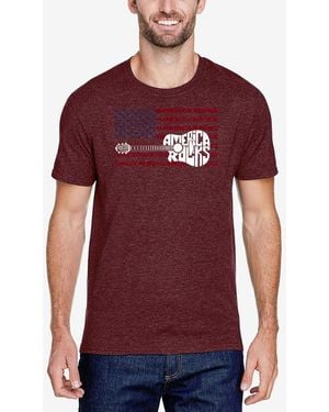 LA Pop Art America Rocks Premium Blend Word Art T-shirt - Red