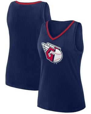 LOGO ATHLETIC Navy Cleveland Guardians Stellar Win V-neck Tank Top - Blue