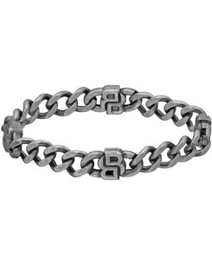 BOSS Double B Absolute Galvanic Blackening Stainless Steel Chain Bracelet - Metallic