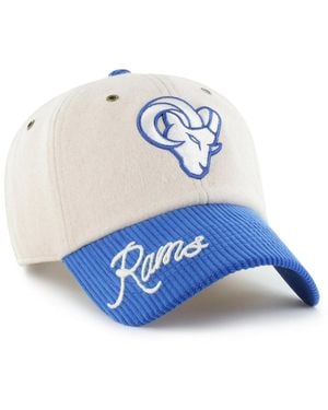 '47 Natural/royal Los Angeles Rams Rope Script Clean Up Adjustable Hat - Blue