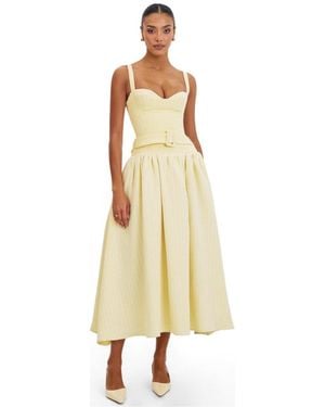 Miss Circle Tiana Butter Sweetheart Belted Midi Dress - Natural