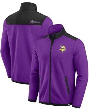 Fanatics Darius Rucker Collection By Minnesota Vikings Colorblock Polar Fleece Full-zip Jacket - Purple
