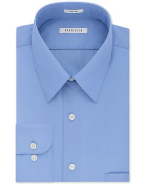 Van Heusen Regular Fit Point Collar Poplin Dress Shirt - Blue