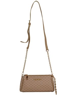 Bebe Adela Monogram Baguette Crossbody Bag - Natural