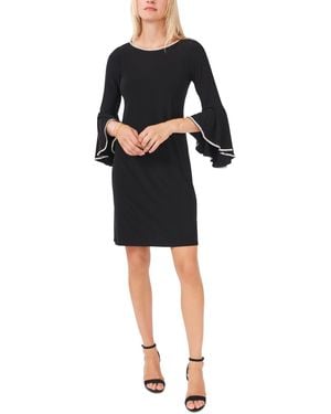 Msk Rhinestone-trim Bell-sleeve Dress - Black