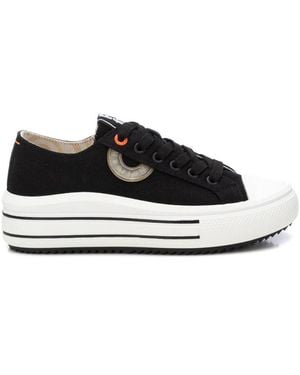 Xti Platform Canvas Sneakers Refresh By - Black