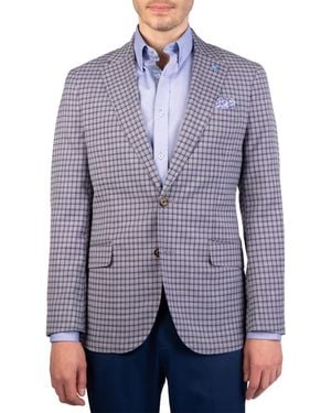 Tailorbyrd Melange Mini Plaid Sport Coat - Blue