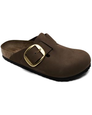 Birkenstock Sp Boston Big Buckle Closed-toe Leather Clogs - Brown