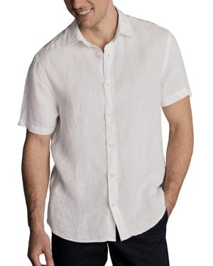 Charles Tyrwhitt Slim-fit Button-down Linen Shirt - White