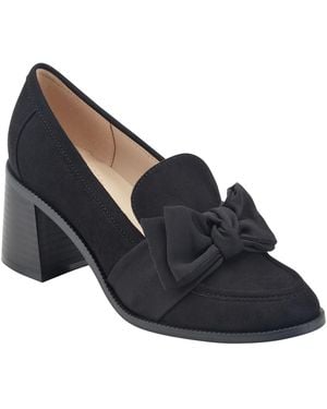 Bandolino Korrar Bow Stacked Block Heel Loafers - Black