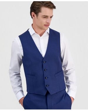 Calvin Klein Slim-fit Wool Blend Suit Vest - Blue
