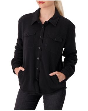 Heat Holders Jacqueline Long Sleeve Solid Shirt Jacket - Black