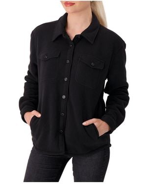 Heat Holders Jacqueline Long Sleeve Solid Shirt Jacket - Black