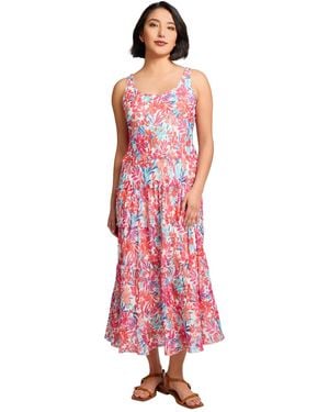 Jones New York Petite Printed Tiered Sleeveless Maxi Dress
